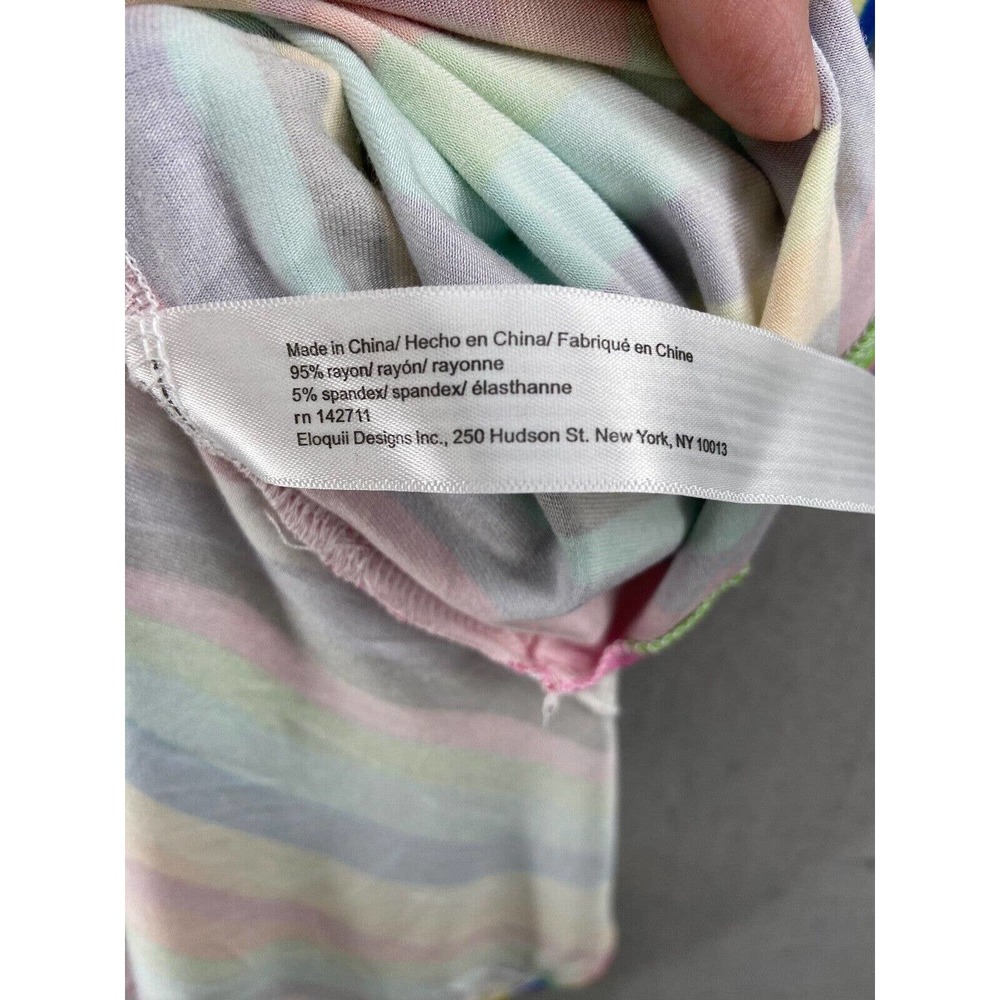 Eloquii Dress‎ Womens Sz 16 Wrap Around Multicolor Midi Stripe V-Neck Pullover - Picture 6 of 15